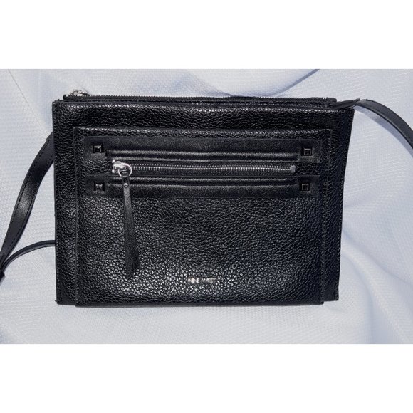 Nine West Handbags - Nine West Black Pebbled Leather Crossbody Bag